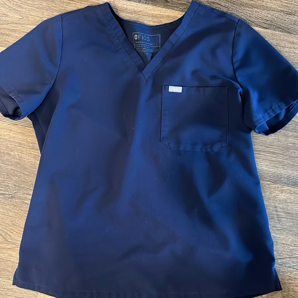 Navy Blue Figs Scrub Set